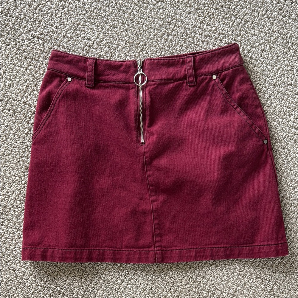 Burgundy Mini Skirt